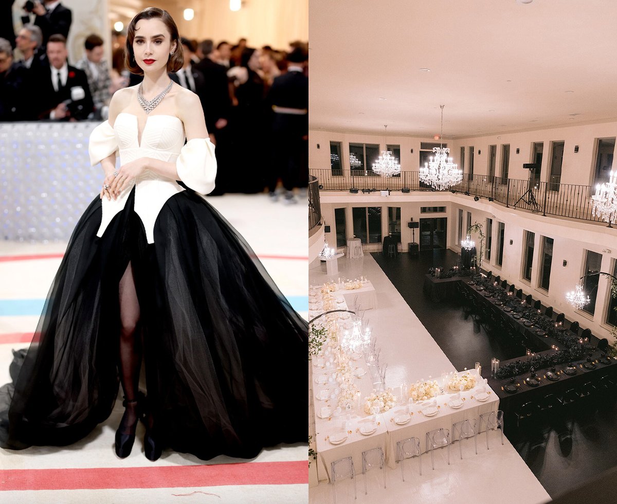 Lily Collins at the Met Gala & Black and White Wedding