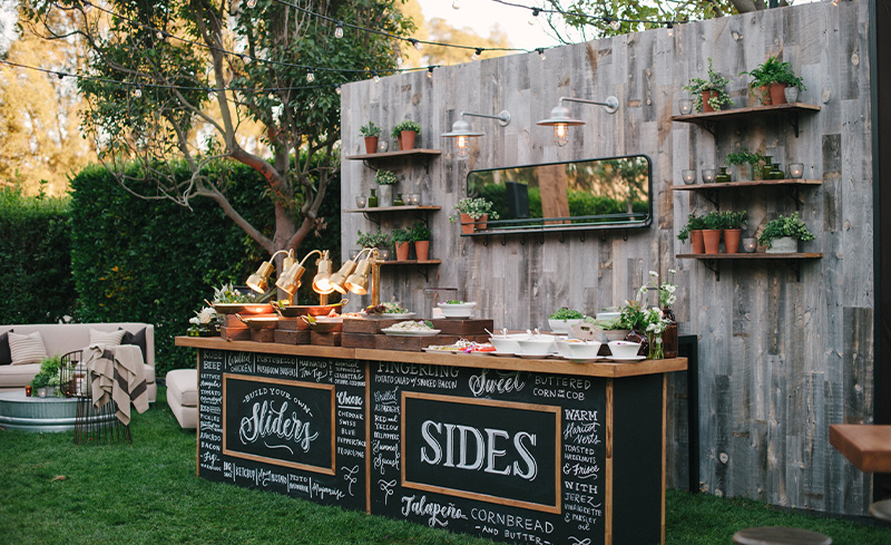 Summer BBQ backyard party bar